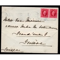 F.54, 10 öre Oscar II, MALMÖ , brev till Geneve, Schweiz