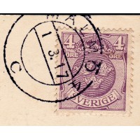 F.74, 4 öre Lilla Riksvapnet, MALMÖ 1-3-17, trycksak till Röstånga
