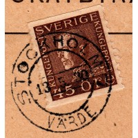 F.191, 45 öre Gustaf V profil vänster, STOCKHOLM 13-5-30, rekommenderat brev till Peitz, Tyskland