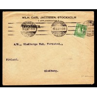 F.79, 5 öre Medaljong, STOCKHOLM 29-8-17, brev till Finland