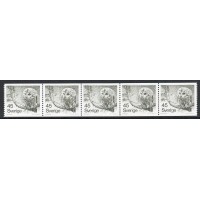 F.1008, 45 öre Kattuggla, 5-strip **