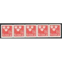 F.304, 1.70 kr Three Crowns, 5-stripe **