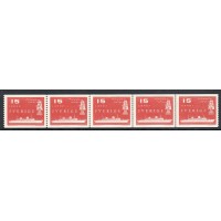 F.490A, 15 öre Sjöpost, 5-strip **