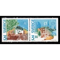F.1607+1608SX, 3.80 kr Europa XIX. Postbyggnader