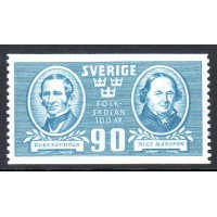 F.341, 90 öre Folkskolan 100 år [stämplat]