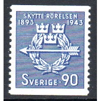 F.348, 90 öre Skytterörelsen 50 år [stämplat]