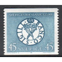 F.624A, 45 öre Sverige Riksbank 300 år **