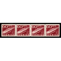 F.256, 60 öre Postverket 300 år *, 4-strip