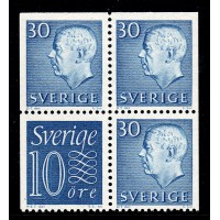 F.421DD mfl, 30 öre Gustaf VI Adolf typ III **, block från HA.8OV