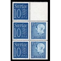 F.425SX6 mfl, 35 öre Gustaf VI Adolf type III **, block from HA.10RV