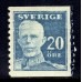 F.151Af, 20 öre Gustaf V - en face *, med fastsättare