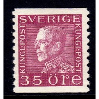 F.187c, 35 öre Gustaf V profil vänster **, postfriskt