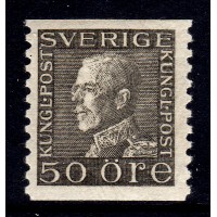 F.192a, 50 öre Gustaf V profil vänster *, med fastsättarspår