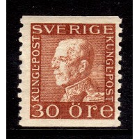 F.186a, 30 öre Gustaf V profil vänster *, med fastsättare
