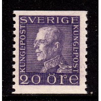 F.179b, 20 öre Gustaf V profil vänster **, högt format, postfriskt