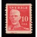 F.149Av, 10 öre Gustaf V - en face *, röda färgfläckar