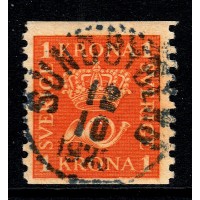 F.168, 1 kr Postemblem, SUNDBYBERG 12-10-25 [B/U] 