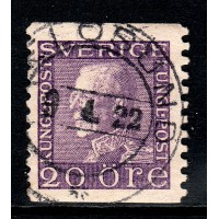 F.179A, 20 öre Gustaf V, profil vänster, ÖXELÖSUND 9-4-22 [P/VG]