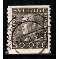 F.192b, 50 öre Gustaf V, profil vänster, KARLSTAD 11-2-26 [S/VÄR]