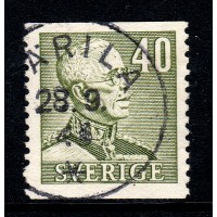 F.281, 40 öre Gustaf V, typ II, FÄRILA 28-9-43 [X/HÄL]