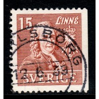F.321B2, 15 öre Linné, KARLSBORG 12-6-39 [R/VG]