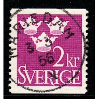 F.308, 2 kr Three Crowns, MARIEDAM 3-5-56 [T/NÄ], extra fine cancellation