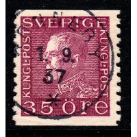 F.187c, 35 öre Gustaf V profil vänster, RONNEBY 1-9-37 [K/BL]
