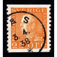 F.184, 25 öre Gustaf V profil vänster, ÅS 3-4-38 [Z/J]