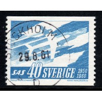 F.521A, 40 öre SAS 10 år, STOCKHOLM 29-8-61