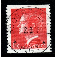 F.919A, 1.10 kr Carl XVI Gustaf, typ I, SÖDERTÄLJE 1 ING 1 2-8-7X [B/SÖ], prakt