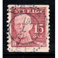 F.150, 15 öre Gustaf V - en face, YSTAD 19-1-21 [M/SK]