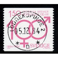 F.1309, 1.50 kr Fredrika Bremerförbundet 100 år, LÖDDEKÖPINGE 5-12-84 [M/SK], praktstämplat