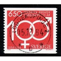 F.1310, 6.50 kr Fredrika Bremerförbundet 100 år, LÖDDEKÖPINGE 5-12-84 [M/SK], praktstämplat