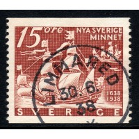 F.262A, 15 öre Nya Sverige minnet, LIMMARED 30-6-38 [P/VG]