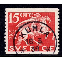 F.248A, 15 öre Tercentenary of the Post Office, KUMLA 18-3-36 [T/NÄ]