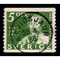 F.246A, 5 öre Tercentenary of the Post Office, ARVIDSJAUR 25-4-36 [BD/L], extra fine