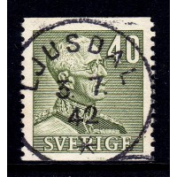 F.281, 40 öre Gustaf V typ II, LJUSDAL 3-7-42 [X/HÄL], prakt