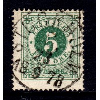 F.19, 5 öre Ziffer und Kronen im Kreis K.14, STOCKHOLM 23-9-78