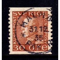 F.186b, 30 öre Gustaf V profil vänster, MALMÖ 31-12-35