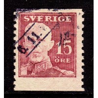 F.150, 15 öre Gustaf V - en face, högt format