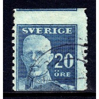 F.151A, 20 öre Gustaf V - en face, felskuret