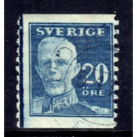 F.151A, 20 öre Gustaf V - en face, skarvlinje