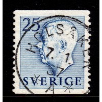 F.406A, 25 öre Gustaf VI Adolf typ I, HOLSÅKER 7-1-57 [W/D]