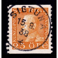 F.184, 25 öre König Gustaf V, SIGTUNA 15-9-38 [B/U]