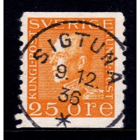 F.184, 25 öre Gustaf V profil vänster, SIGTUNA 9-12-36 [B/U]