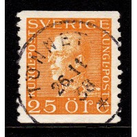 F.184, 25 öre Gustaf V profil vänster, TÖNNET 26-11-38 [S/VÄR]