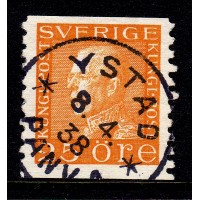 F.184, 25 öre Gustaf V profil vänster, YSTAD 8-4-38 [M/SK]