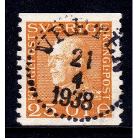F.184, 25 öre Gustaf V profil vänster, VRETEN 21-4-38 [R/VG]