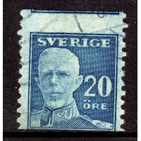 F.151Av, 20 öre Gustaf V - en face, felskuret