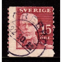 F.150v, 15 öre Gustaf V - en face, felskuret